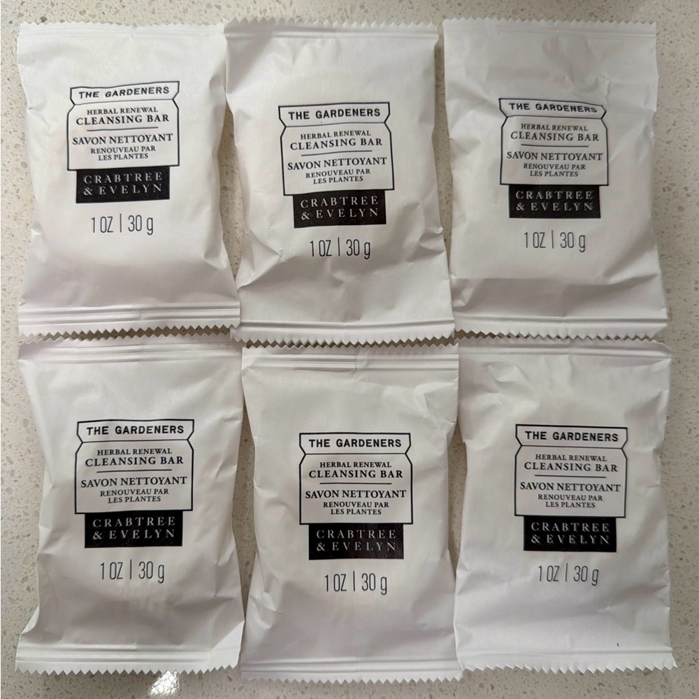 6 pcs Crabtree & Evelyn Herbal Renewal The Gardeners Cleansing Bar 1 oz | 30g
